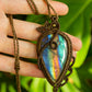 Enola • Rainbow Labradorite macrame necklace