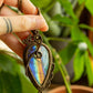 Enola • Rainbow Labradorite macrame necklace
