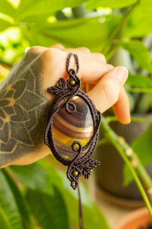 Daya • Fluorite macrame necklace
