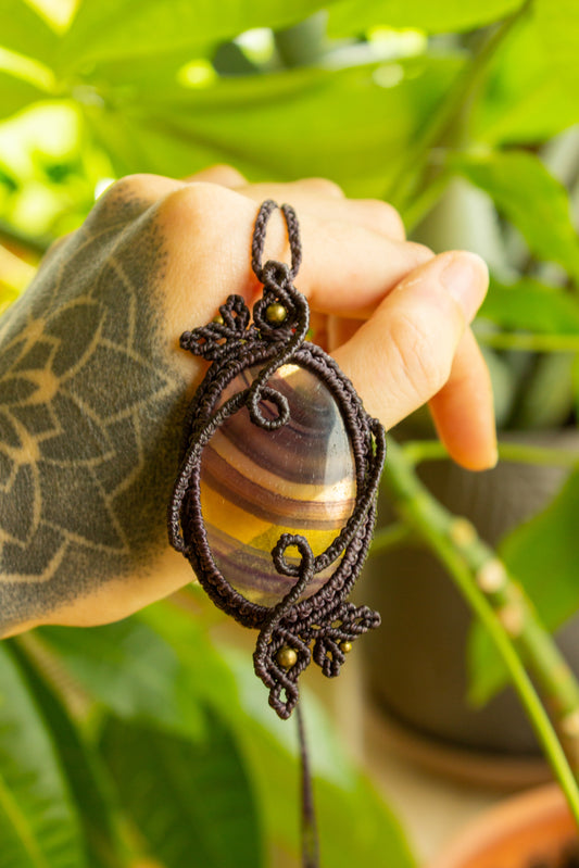 Daya • Fluorite macrame necklace