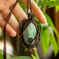 Athena • Azurite macrame necklace