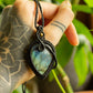 Lorna • Labradorite macrame necklace
