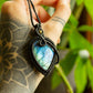 Lorna • Labradorite macrame necklace