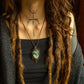 Vivian • Moss Agate macrame necklace