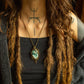 Vivian • Moss Agate macrame necklace