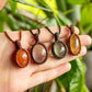 Amber • Citrine macrame necklace