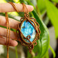 Amalia • Labradorite macrame necklace