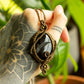Enola • Black Druzy Onyx macrame necklace