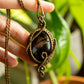 Enola • Black Druzy Onyx macrame necklace