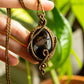 Enola • Black Druzy Onyx macrame necklace