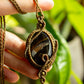 Enola • Black Druzy Onyx macrame necklace