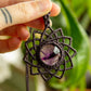 Viola • Amethyst mandala macrame necklace