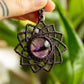 Viola • Amethyst mandala macrame necklace