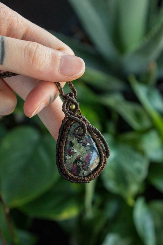 Claire • Eudialyte macrame necklace