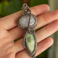 Natalia • Rainbow Moonstone & Larsonite macrame necklace