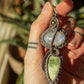Natalia • Rainbow Moonstone & Larsonite macrame necklace