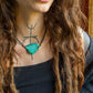 Emma • African Turquoise slab macrame necklace