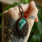 Lisa • Chrysocolla Malachite macrame necklace