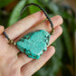 Emma • African Turquoise slab macrame necklace