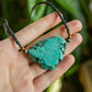 Emma • African Turquoise slab macrame necklace