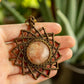 Alana • Sunstone mandala macrame necklace
