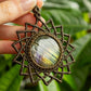 Amalia • Labradorite mandala macrame necklace