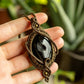 Enola • Black Druzy Onyx macrame necklace